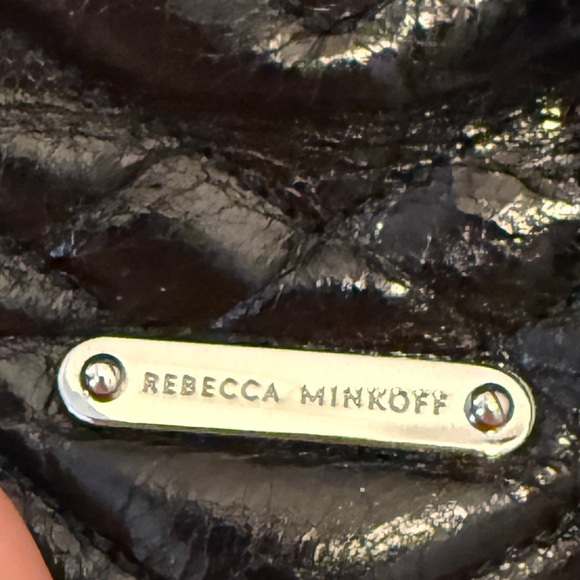 REBECCA MINKOFF Black Quilted Edie Flap Medium Leather Backpack - Picture 4 of 6